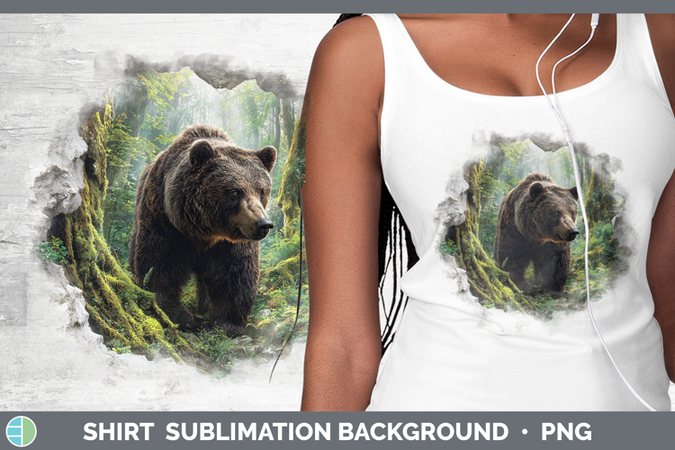 Bear Animals 3D Hole Shirt Sublimation Design