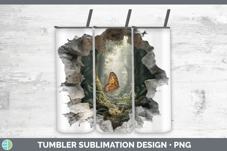 Butterfly Animals 3D Hole Tumbler Sublimation Design