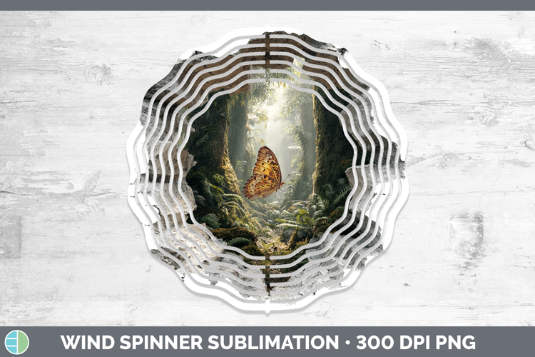 Butterfly Animals 3D Hole Wind Spinner Sublimation Design