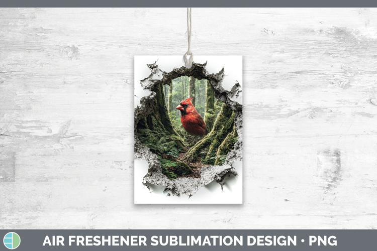Cardinal Animals 3D Hole Air Freshener Sublimation Design