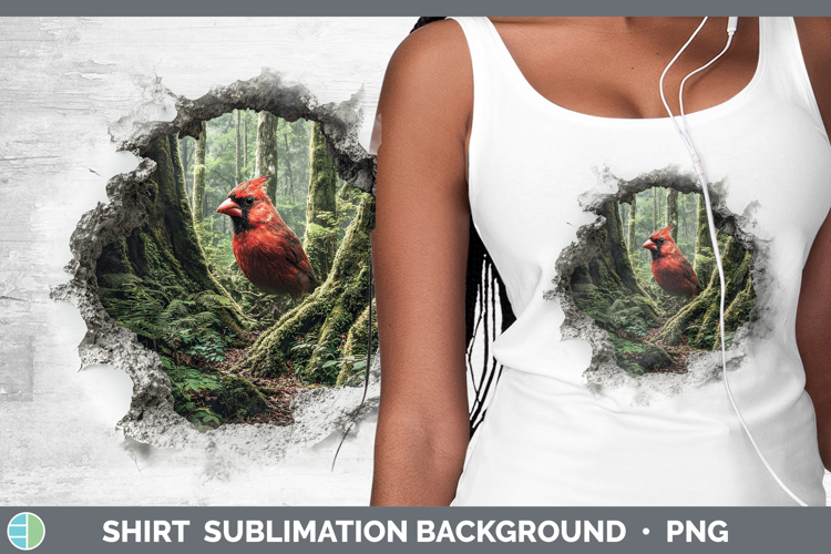 Cardinal Animals 3D Hole Shirt Sublimation Design