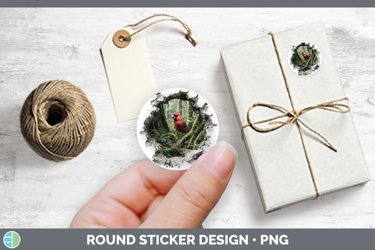 Cardinal Animals 3D Hole Stickers Design