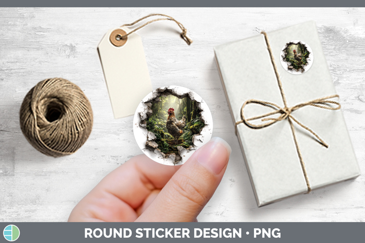 Chicken Animals 3D Hole Stickers Design
