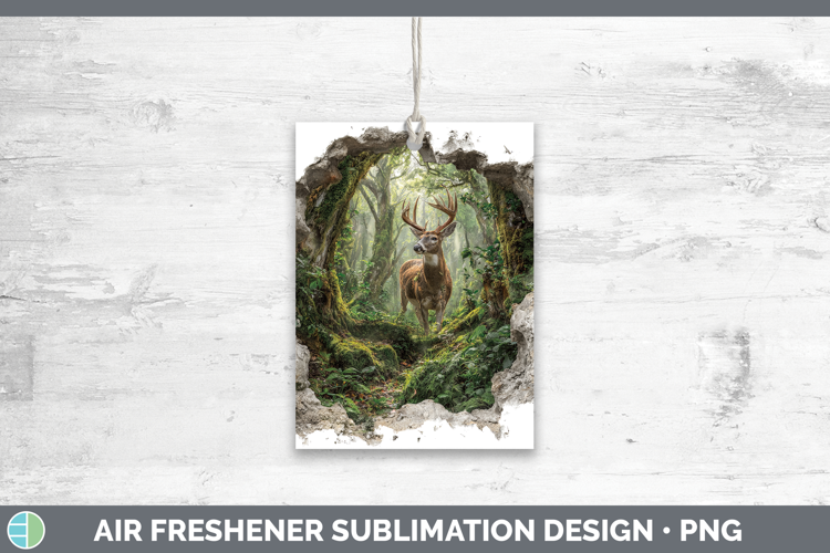 Deer Animals 3D Hole Air Freshener Sublimation Design