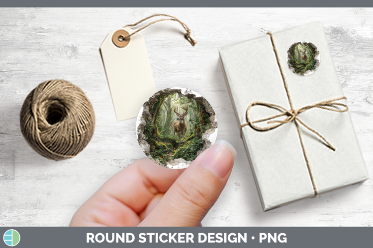 Deer Animals 3D Hole Stickers Design