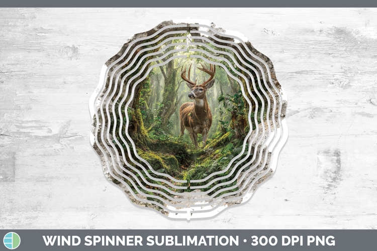 Deer Animals 3D Hole Wind Spinner Sublimation Design