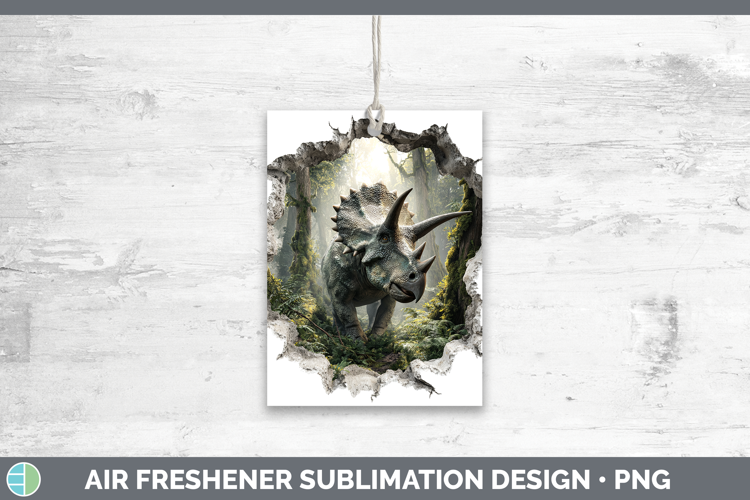 Dinosaur Animals 3D Hole Air Freshener Sublimation Design