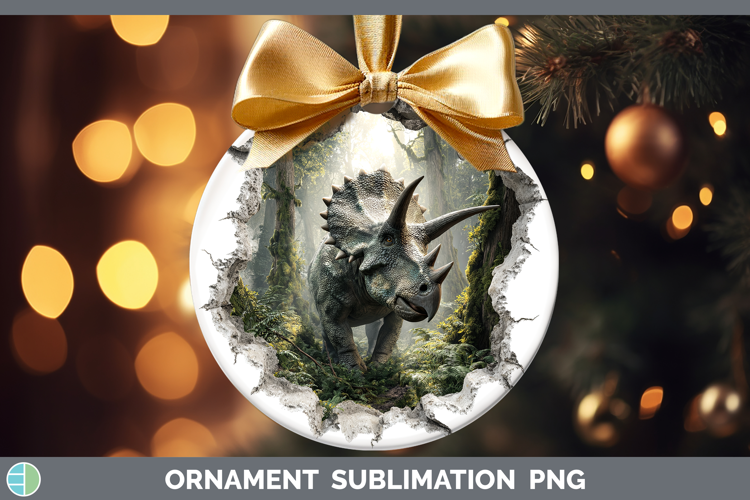 Dinosaur Animals 3D Hole Ornament Sublimation Design