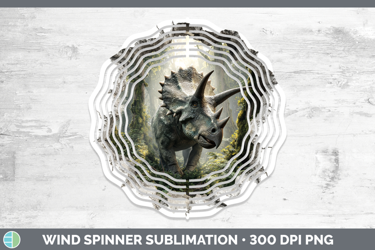 Dinosaur Animals 3D Hole Wind Spinner Sublimation Design
