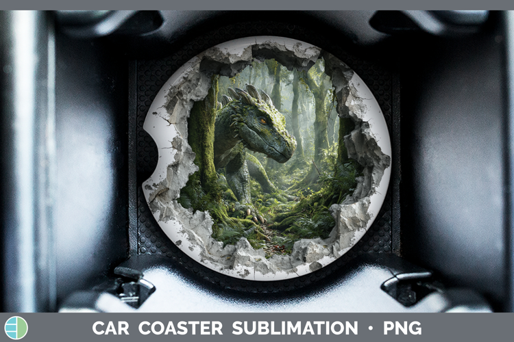 Dragon Animals 3D Hole Car Coaster Sublimation Design