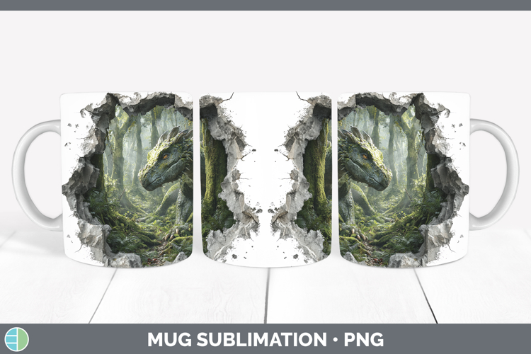 Dragon Animals 3D Hole Mug Wrap Sublimation Design