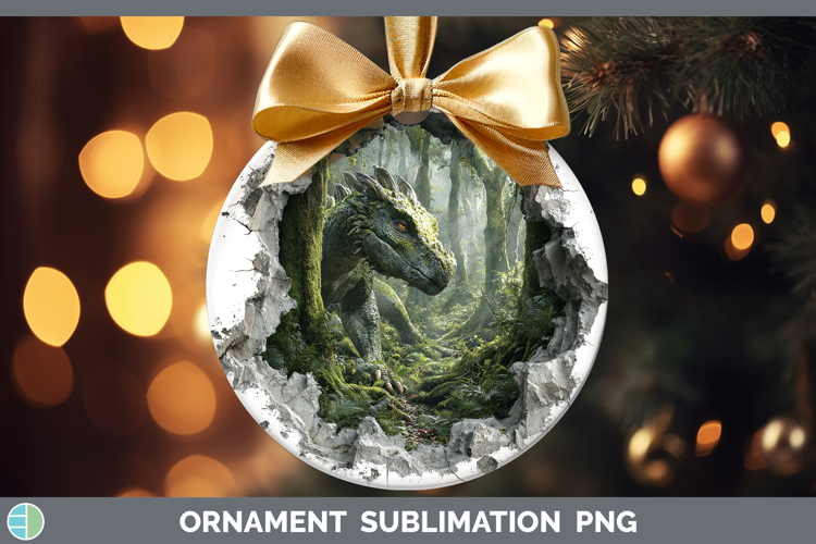 Dragon Animals 3D Hole Ornament Sublimation Design