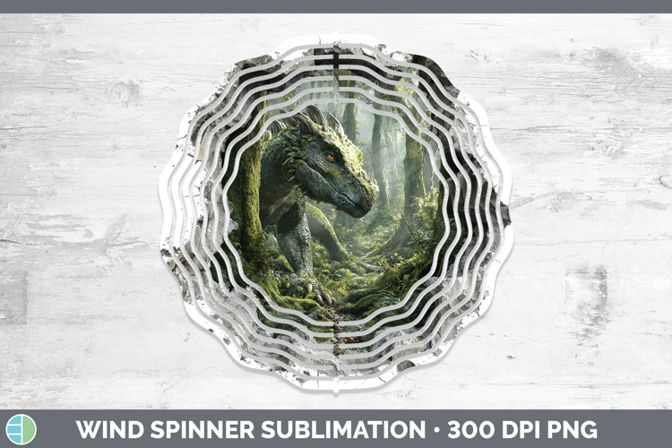 Dragon Animals 3D Hole Wind Spinner Sublimation Design