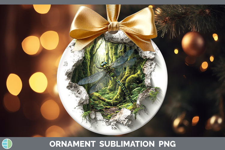 Dragonfly Animals 3D Hole Ornament Sublimation Design