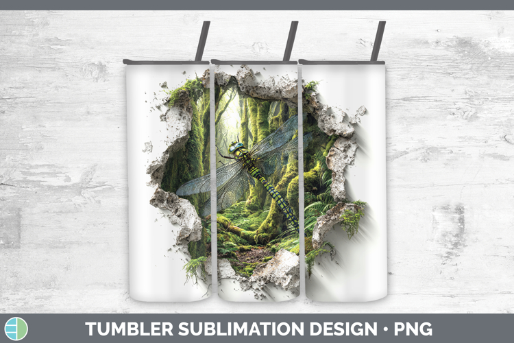 Dragonfly Animals 3D Hole Tumbler Sublimation Design