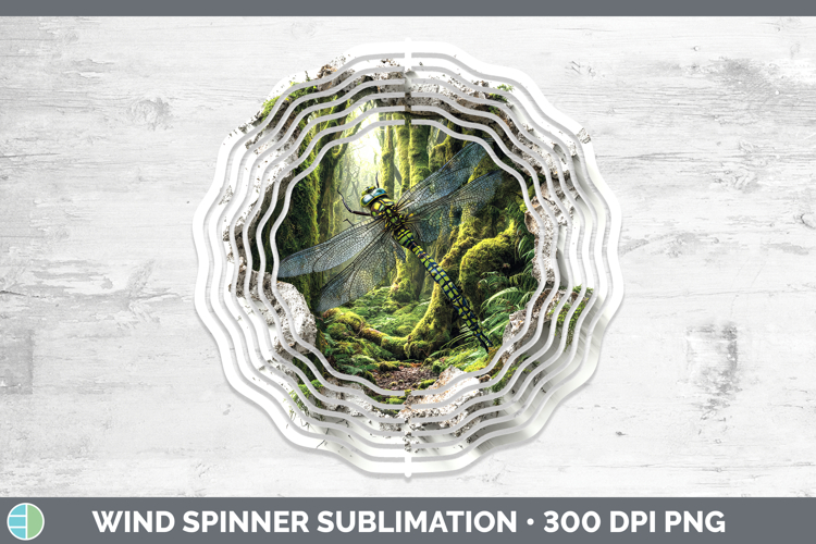 Dragonfly Animals 3D Hole Wind Spinner Sublimation Design