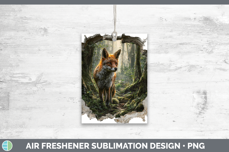 Fox Animals 3D Hole Air Freshener Sublimation Design
