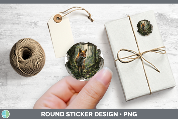 Fox Animals 3D Hole Stickers Design