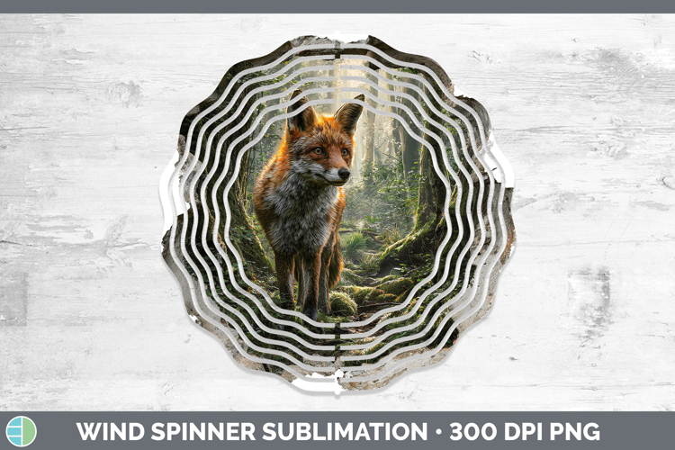 Fox Animals 3D Hole Wind Spinner Sublimation Design