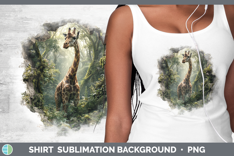 Giraffe Animals 3D Hole Shirt Sublimation Design