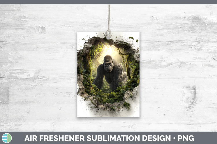 Gorilla Animals 3D Hole Air Freshener Sublimation Design