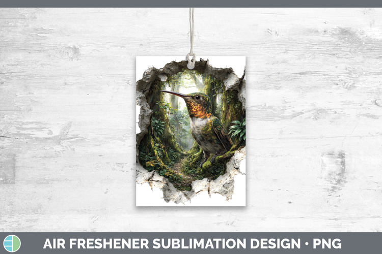 Hummingbird Animals 3D Hole Air Freshener Sublimation Design