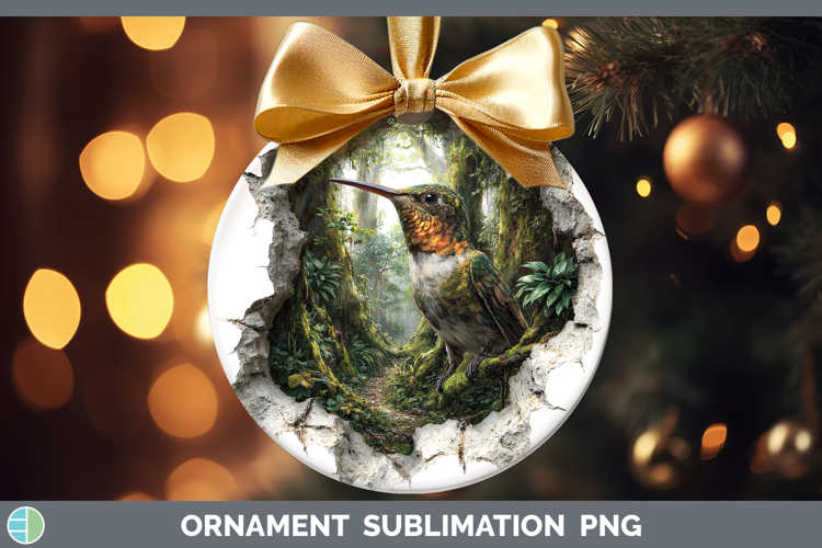 Hummingbird Animals 3D Hole Ornament Sublimation Design