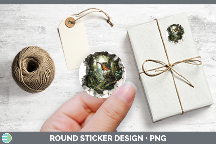 Hummingbird Animals 3D Hole Stickers Design