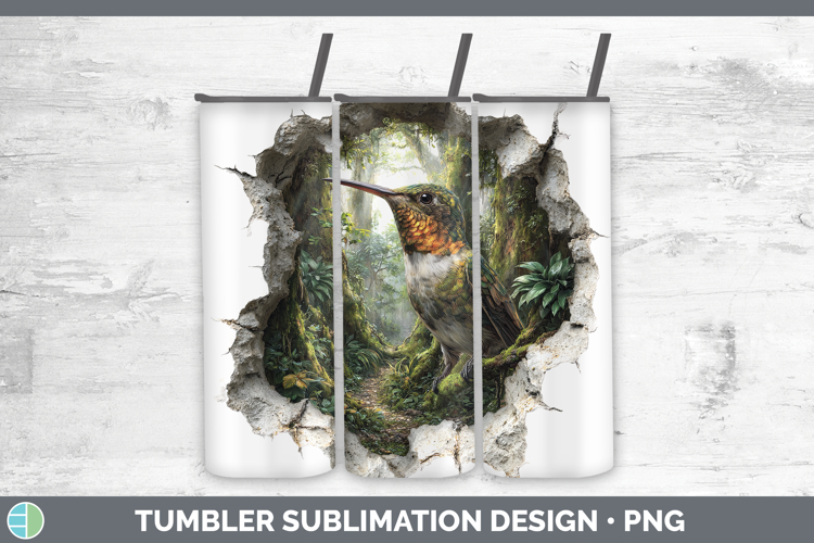 Hummingbird Animals 3D Hole Tumbler Sublimation Design
