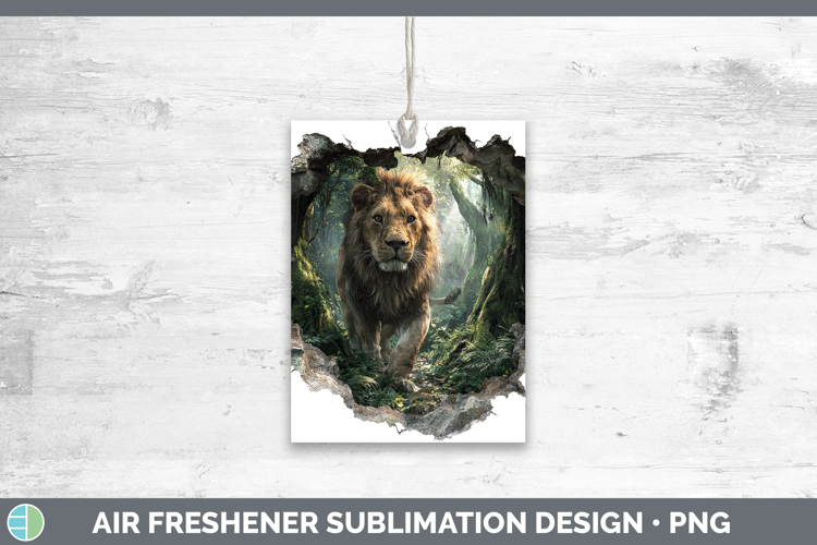 Lion Animals 3D Hole Air Freshener Sublimation Design