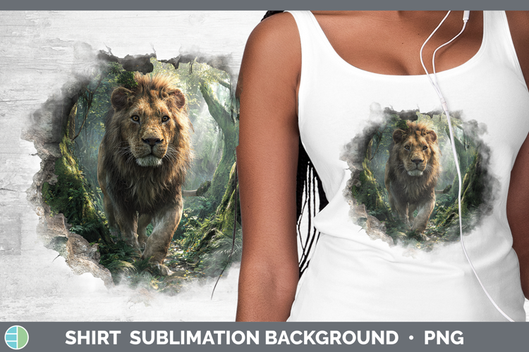 Lion Animals 3D Hole Shirt Sublimation Design