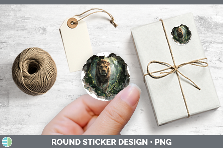 Lion Animals 3D Hole Stickers Design