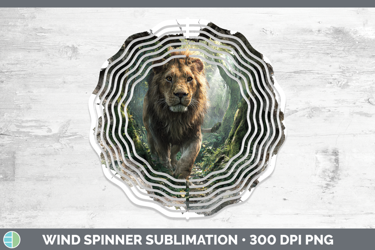 Lion Animals 3D Hole Wind Spinner Sublimation Design