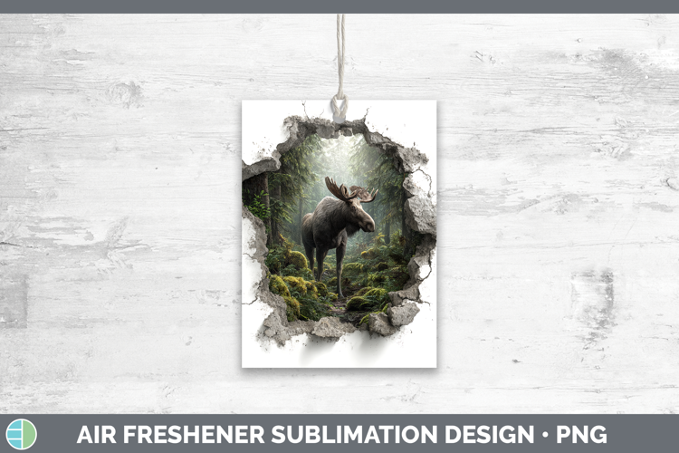 Moose Animals 3D Hole Air Freshener Sublimation Design