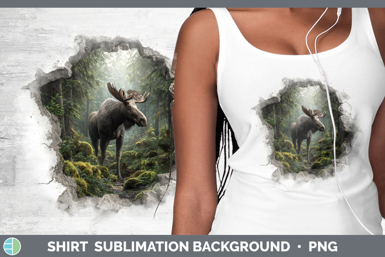 Moose Animals 3D Hole Shirt Sublimation Design