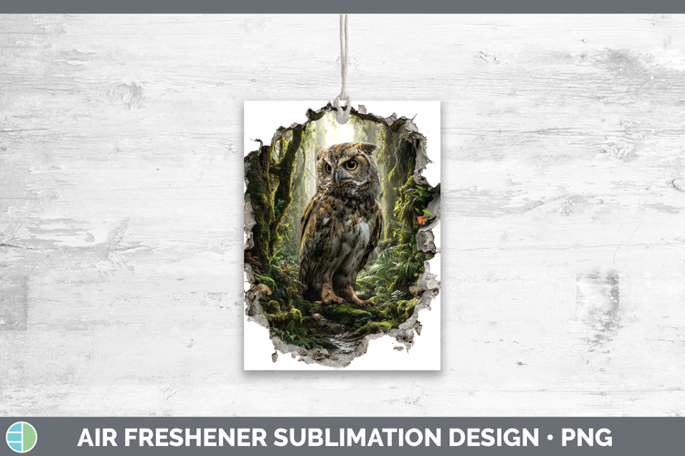 Owl Animals 3D Hole Air Freshener Sublimation Design