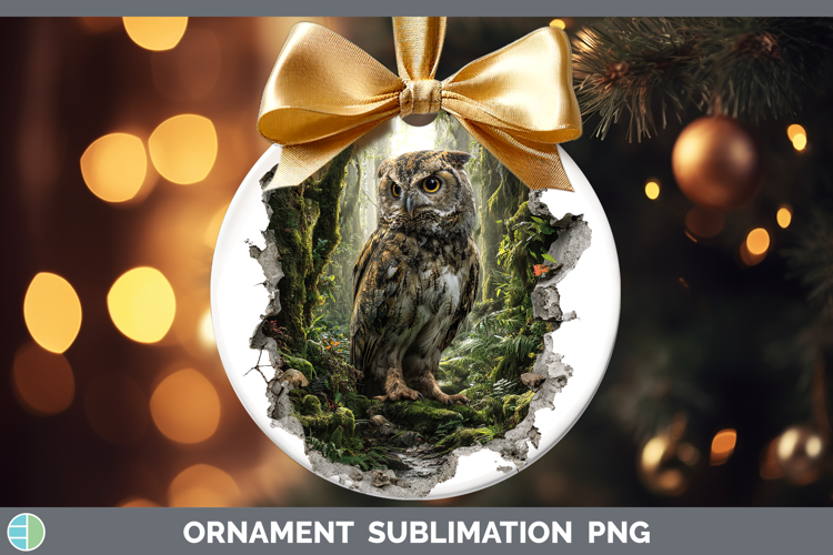 Owl Animals 3D Hole Ornament Sublimation Design