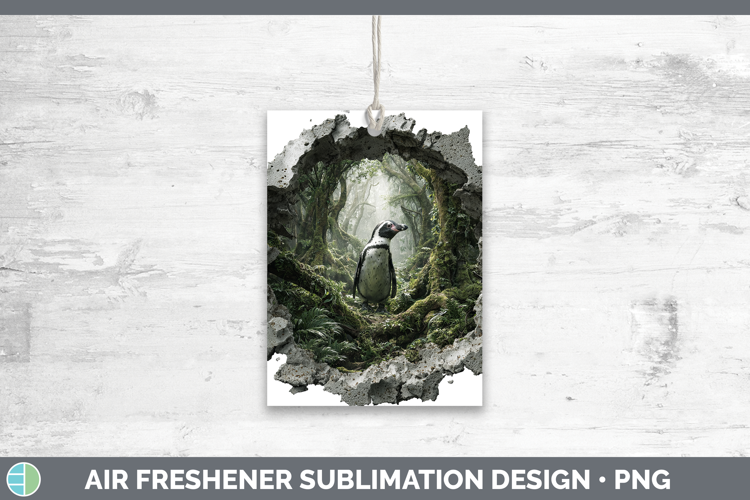 Penguin Animals 3D Hole Air Freshener Sublimation Design