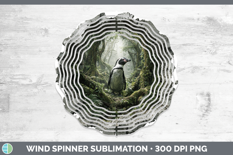Penguin Animals 3D Hole Wind Spinner Sublimation Design