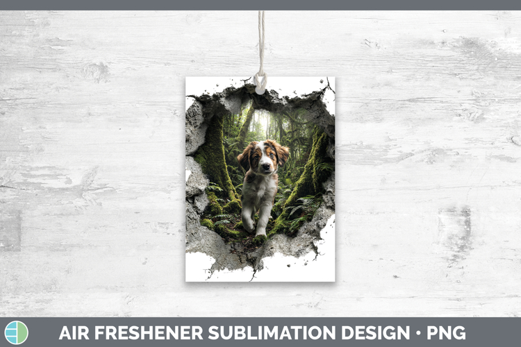 Puppy Animals 3D Hole Air Freshener Sublimation Design