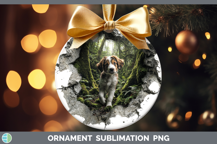 Puppy Animals 3D Hole Ornament Sublimation Design