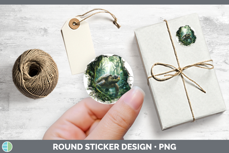 Sea Turtle Animals 3D Hole Stickers Design