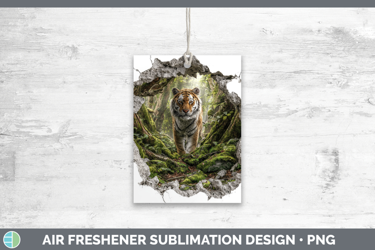 Tiger Animals 3D Hole Air Freshener Sublimation Design