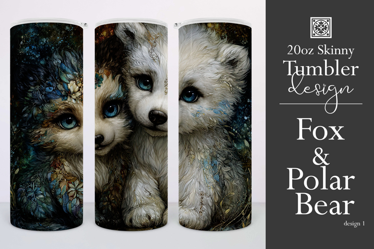 Animal Tumbler Wrap, Artic Fox x Polar Bear Sublimation, s1