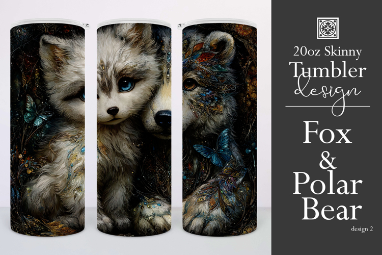 Animal Tumbler Wrap, Artic Fox x Polar Bear Sublimation, s2