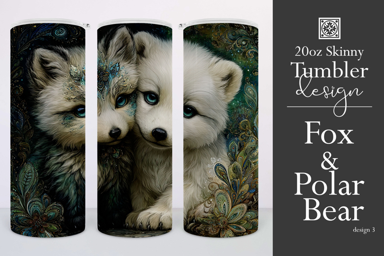 Animal Tumbler Wrap, Artic Fox x Polar Bear Sublimation, s3