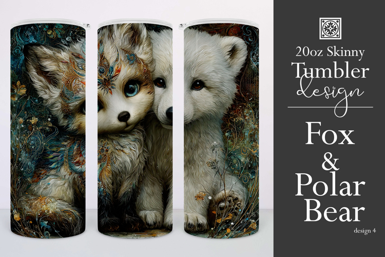 Animal Tumbler Wrap, Artic Fox x Polar Bear Sublimation, s4