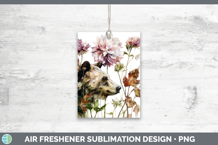 Bear Air Freshener Animals Autumn Floral Sublimation Car Fr