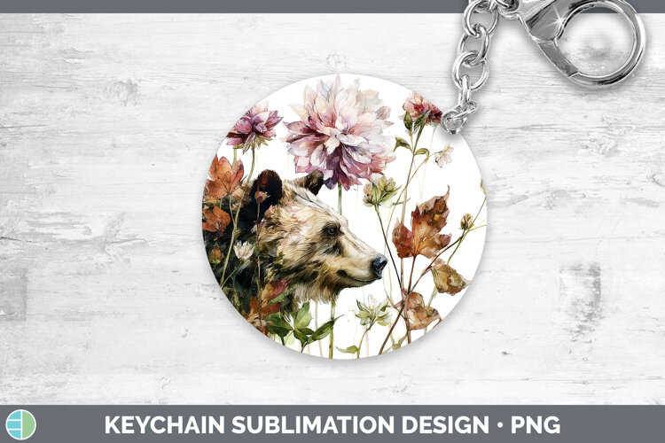 GorgeousAnimals Autumn Floral  Keychain design.