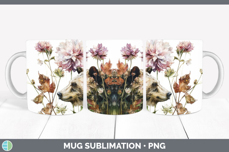 GorgeousAnimals Autumn Floral  Mug Wrap design.
